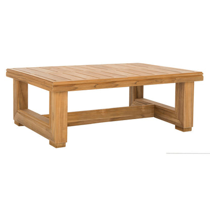 Wooden coffee table on a white background