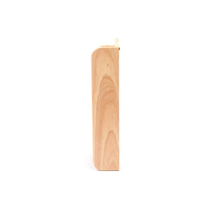Wooden cutting board on a white background