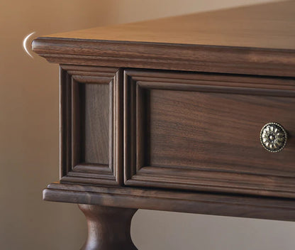 close up of a wooden drawer