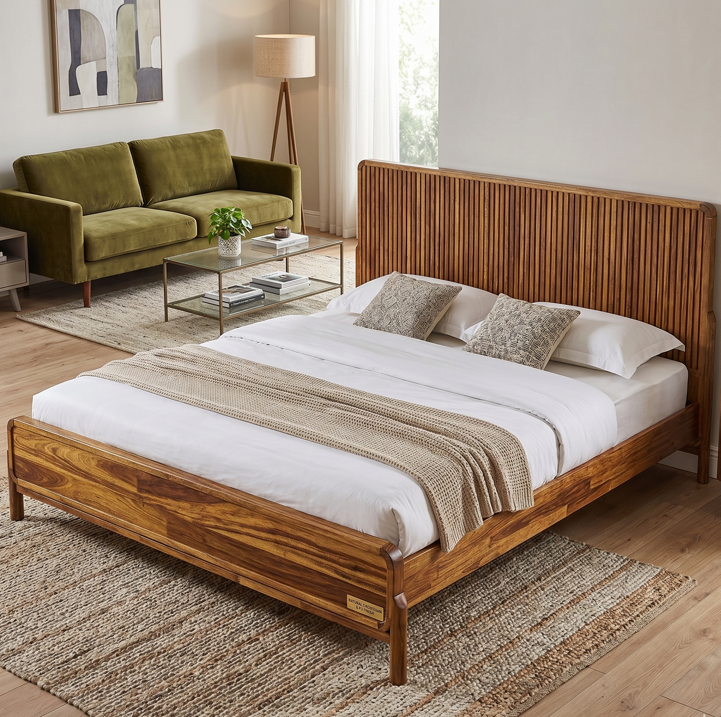 natural wooden bed 