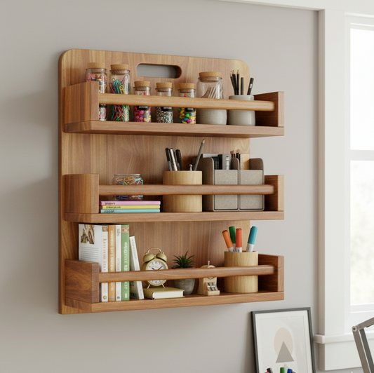 wooden shelf