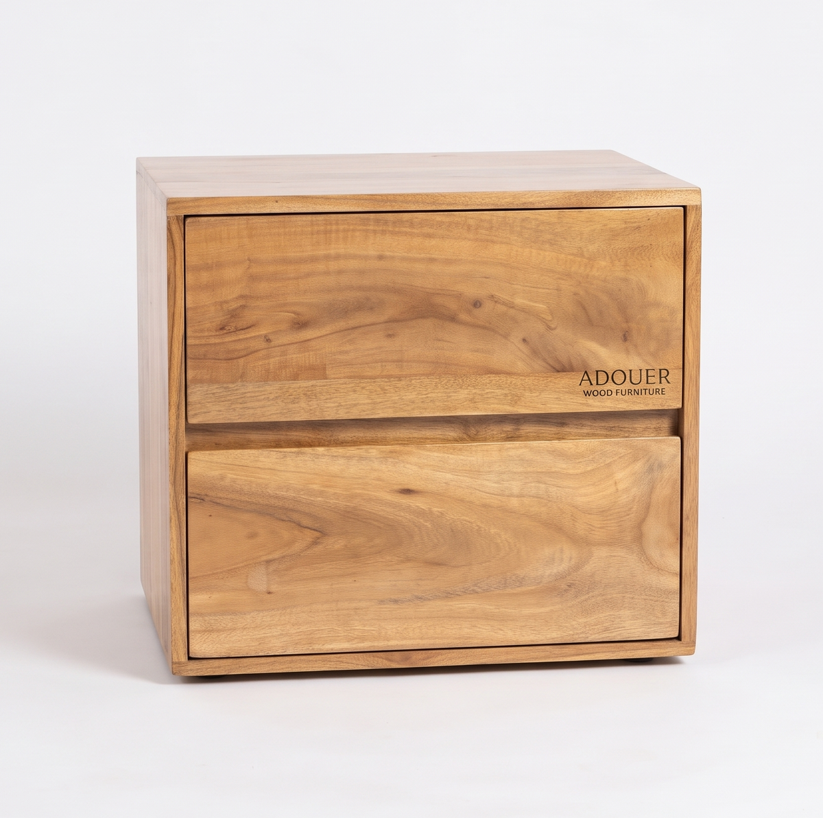 Adouer Wood  Solid Wood 2-Drawer Bedside Table / Nightstand