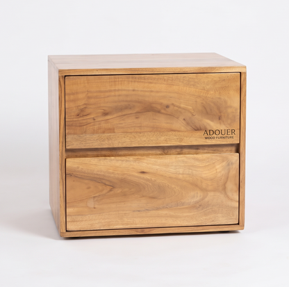 Adouer Wood  Solid Wood 2-Drawer Bedside Table / Nightstand
