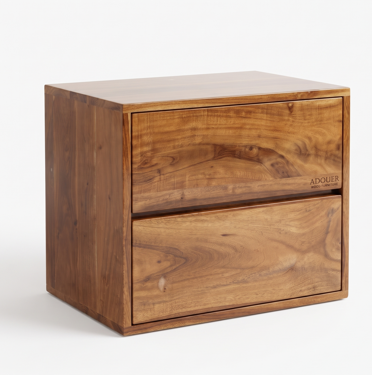 Adouer Wood  Solid Wood 2-Drawer Bedside Table / Nightstand
