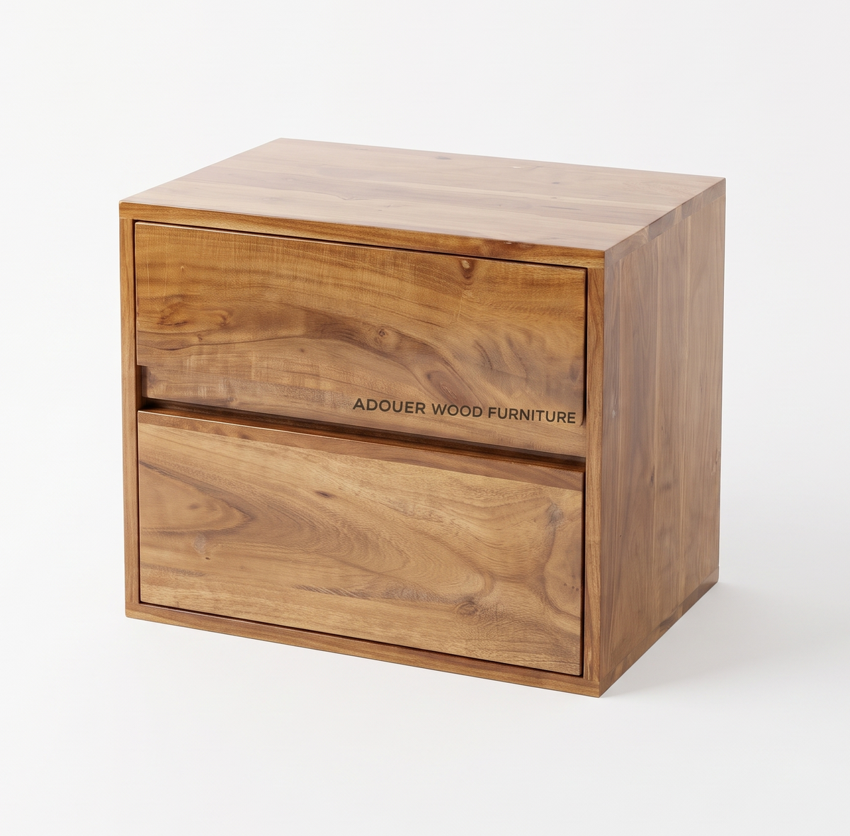 Adouer Wood  Solid Wood 2-Drawer Bedside Table / Nightstand