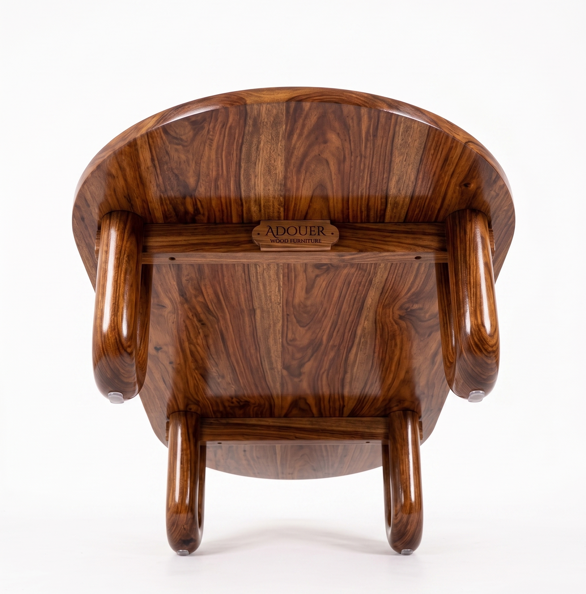 Adouer Wood Furniture Loop-Base Center Table with U-Shaped Legs