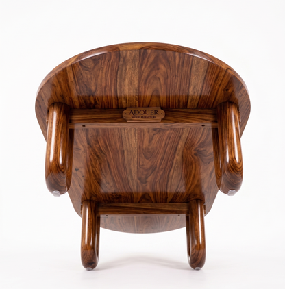 Adouer Wood Furniture Loop-Base Center Table with U-Shaped Legs