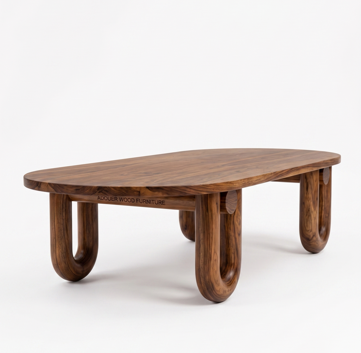 Adouer Wood Furniture Loop-Base Center Table with U-Shaped Legs