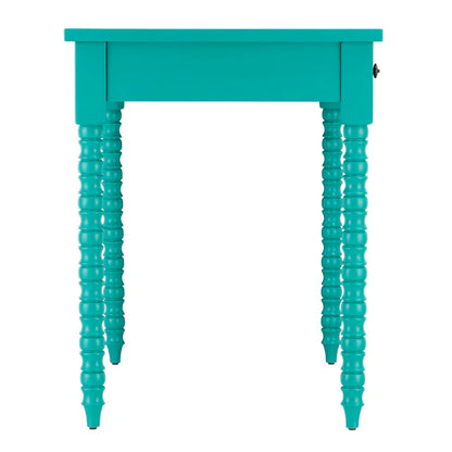 Adouer Wood Akiyoshi Turquoise Turned-Leg Writing Desk