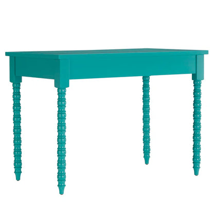Adouer Wood Akiyoshi Turquoise Turned-Leg Writing Desk