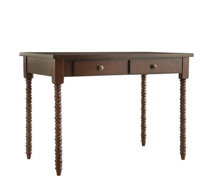 Adouer Wood Akiyoshi Turquoise Turned-Leg Writing Desk