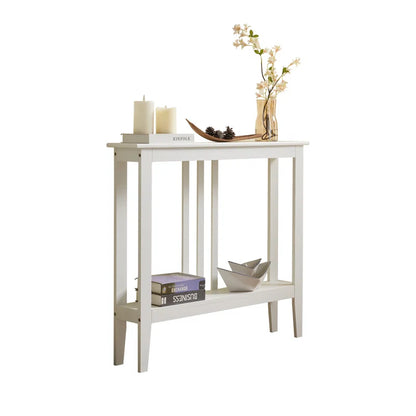 ADOUER WOOD Sheesham Wood White Console Table With Shelf