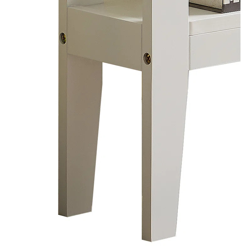 ADOUER WOOD Sheesham Wood White Console Table With Shelf