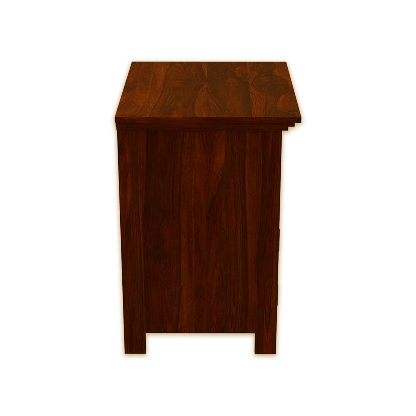 Sheesham Bedroom Side End Table with 1 Premium Metal Channeled Drawer and Door Storage for Living Room
