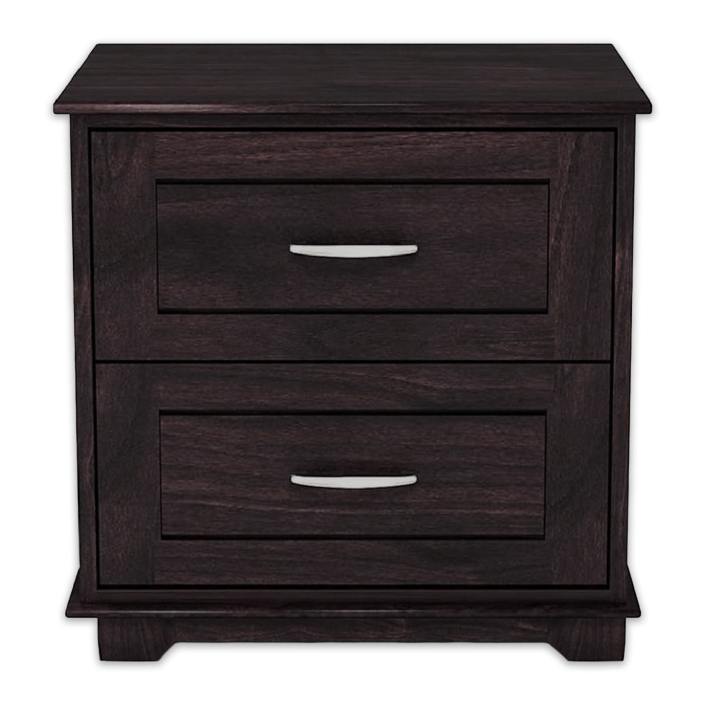 Sheesham Wood Bedside Table with 2 Premium Metal Channeled Drawer