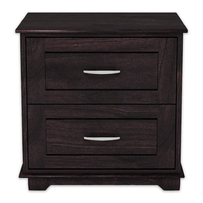Sheesham Wood Bedside Table with 2 Premium Metal Channeled Drawer