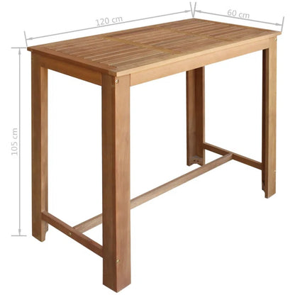 Adouer Wood "5-Piece Solid Sheesham Wooden Bar Table Set with High Chairs - Natural Brown Finish"