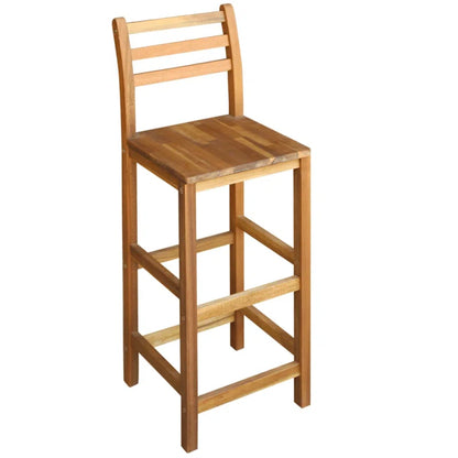 Adouer Wood "5-Piece Solid Sheesham Wooden Bar Table Set with High Chairs - Natural Brown Finish"