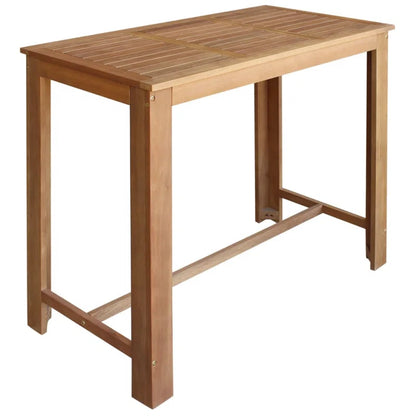 Adouer Wood "5-Piece Solid Sheesham Wooden Bar Table Set with High Chairs - Natural Brown Finish"