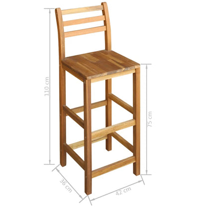 Adouer Wood "5-Piece Solid Sheesham Wooden Bar Table Set with High Chairs - Natural Brown Finish"
