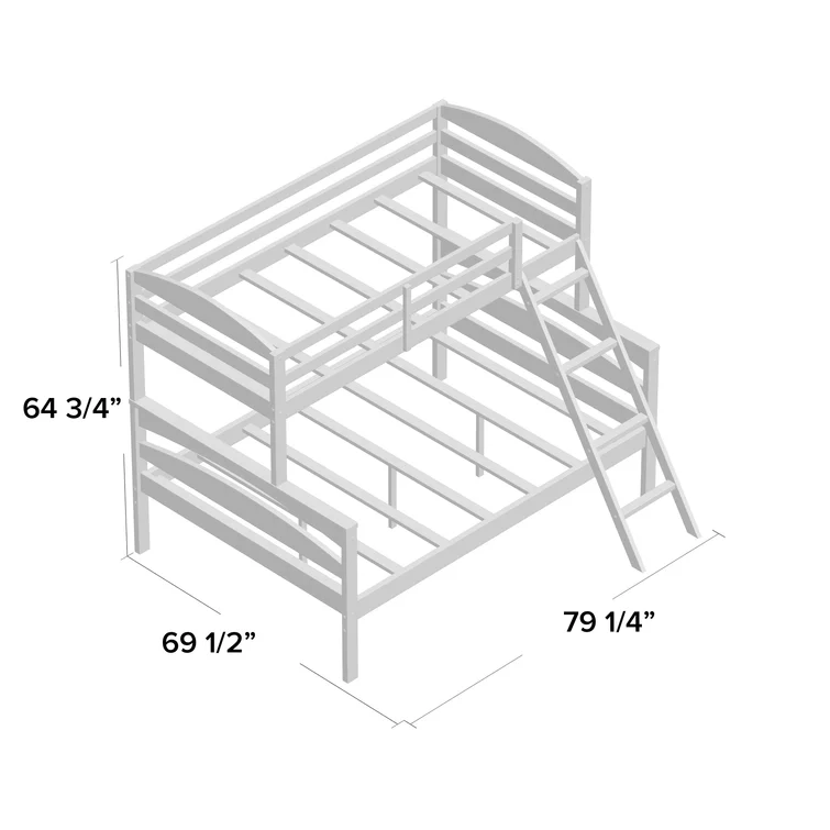 ADOUER WOOD Solid Sheesham Wood Standard Bunk Bed - Convertible into Two Separate Beds