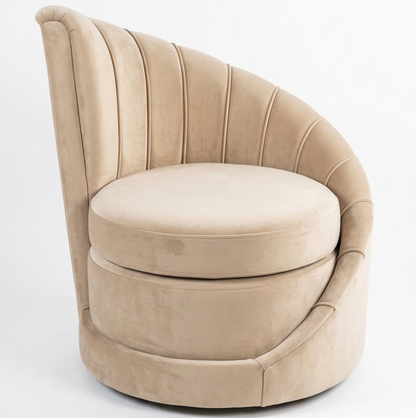 Beige swivel chair on a white background