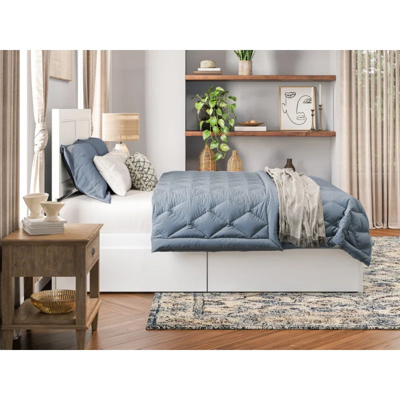 ADOUER WOOD Solid Sheesham Wood Standard Bed With Drawer Storage