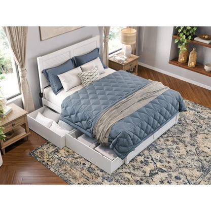 ADOUER WOOD Solid Sheesham Wood Standard Bed With Drawer Storage