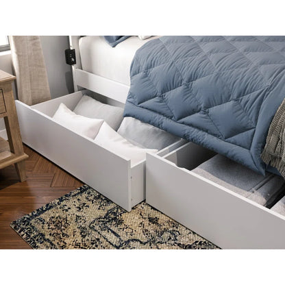 ADOUER WOOD Solid Sheesham Wood Standard Bed With Drawer Storage