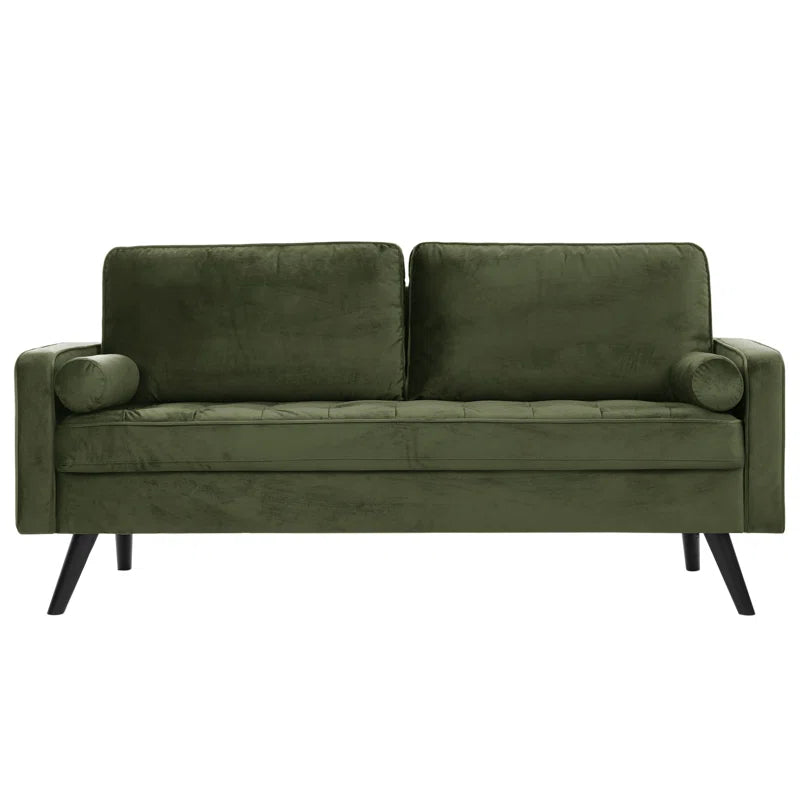 Modern Tufted Velvet 3 Seater Sofa with Solid Wood Base