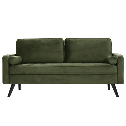 Modern Tufted Velvet 3 Seater Sofa with Solid Wood Base