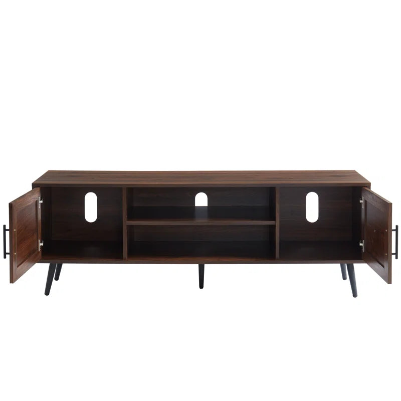 ADOUER WOOD Stylish Look Solid Acacia Wood 2 Door Tv Unit