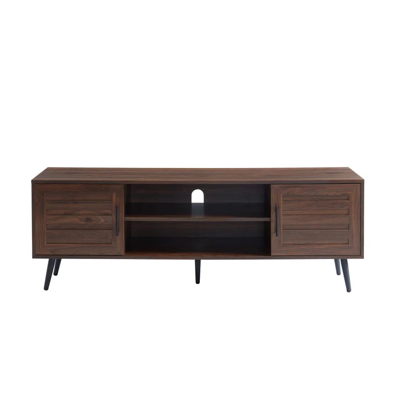 ADOUER WOOD Stylish Look Solid Acacia Wood 2 Door Tv Unit