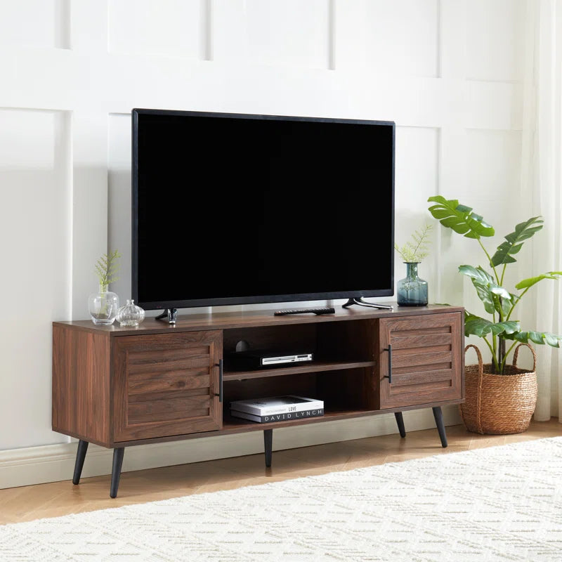 ADOUER WOOD Stylish Look Solid Acacia Wood 2 Door Tv Unit