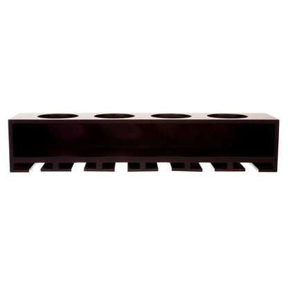 Adouer Wood "Wall-Mounted Wooden Wine Rack with Glass Holder - Holds 6 Glasses and 4 Bottles"