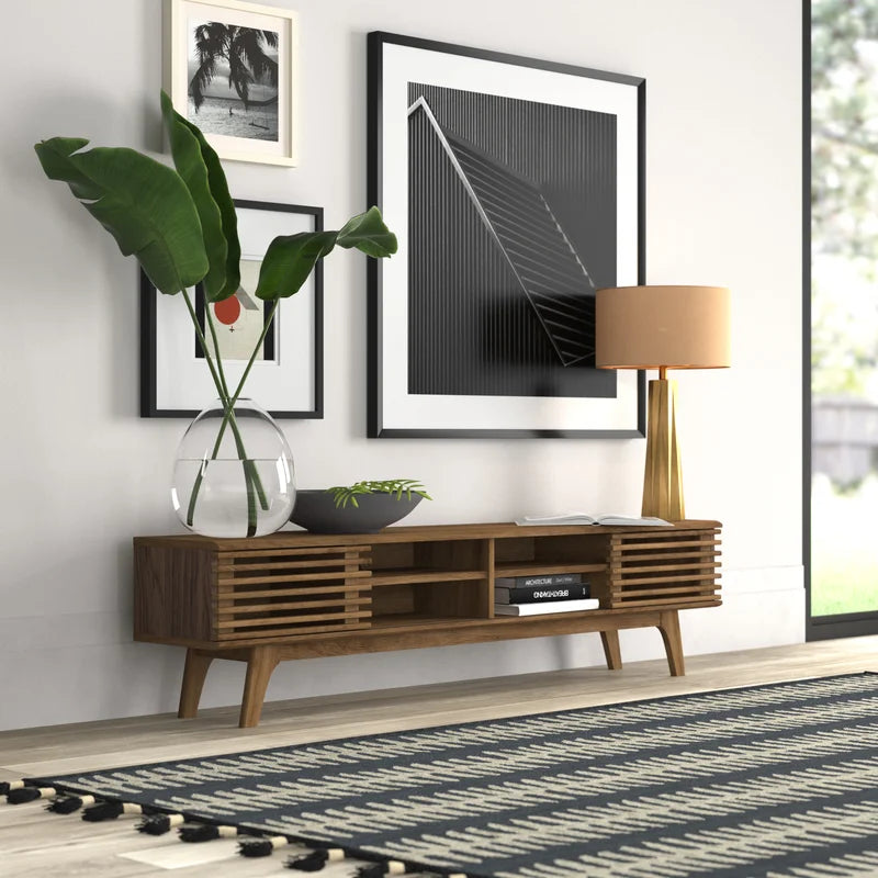 ADOUER WOOD Solid Sheesahm Wood Tv Units With Stoarge