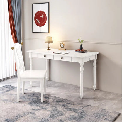 Adouer Wood Solid Sheesham Wood Writing Desk and Chair Set