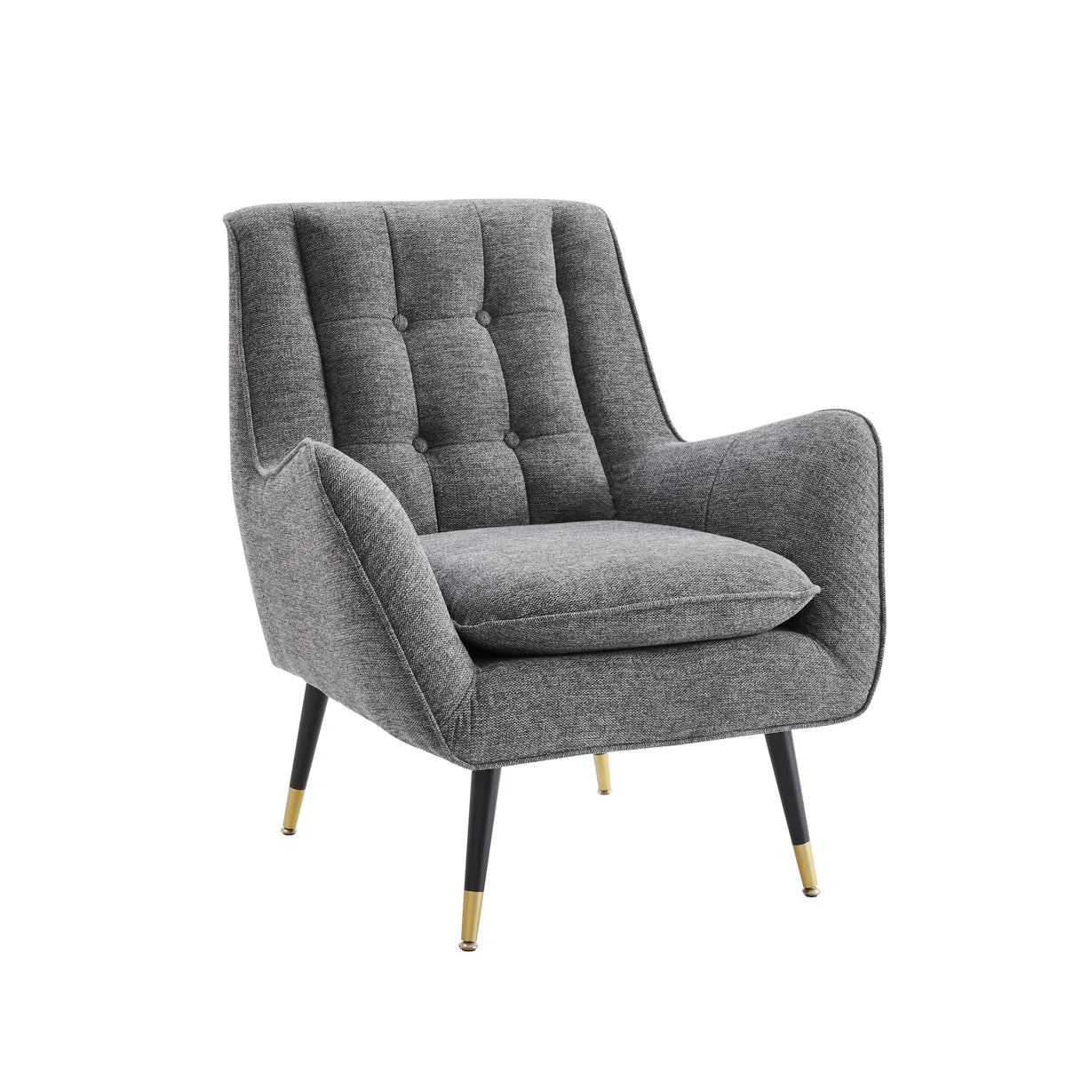 Classic Wingback Chair in Solid Wood and Cotton Fabric