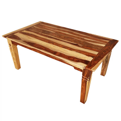 ADOUER WOOD "Rustic Solid Sheesham Wood 4-Person Dining Table Set with Natural Finish"
