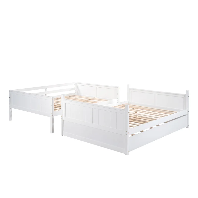 ADOUER WOOD Solid Sheesham Wood Classic Bunk Bed For 3 Persons