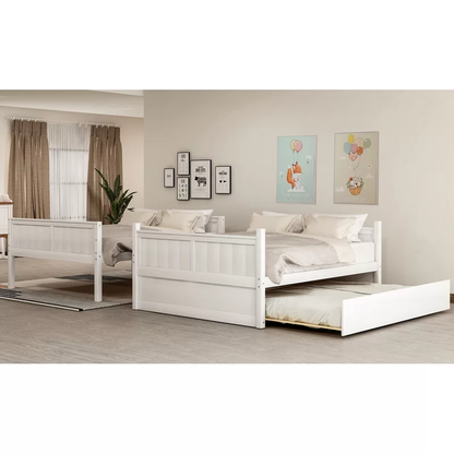 ADOUER WOOD Solid Sheesham Wood Classic Bunk Bed For 3 Persons