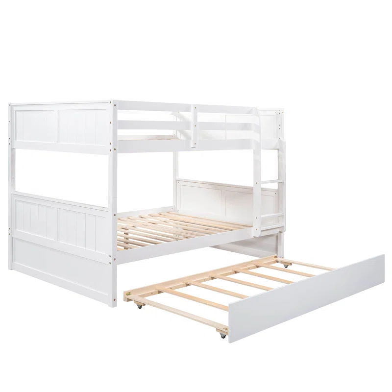 ADOUER WOOD Solid Sheesham Wood Classic Bunk Bed For 3 Persons