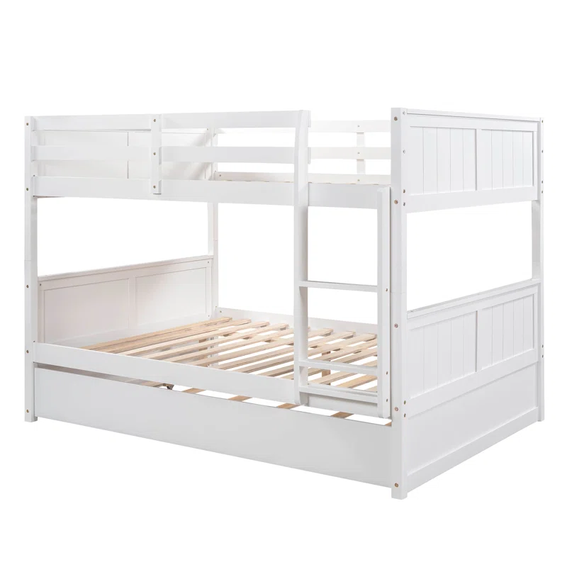 ADOUER WOOD Solid Sheesham Wood Classic Bunk Bed For 3 Persons