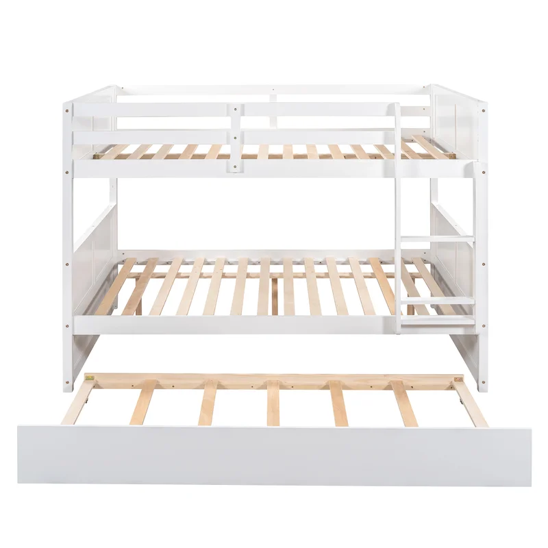 ADOUER WOOD Solid Sheesham Wood Classic Bunk Bed For 3 Persons