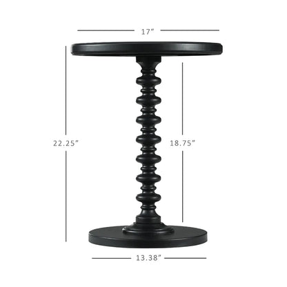ADOUER WOOD Solid Acacia Wood Multi Use Hand Carved Side & End Table (Walnut Finish)