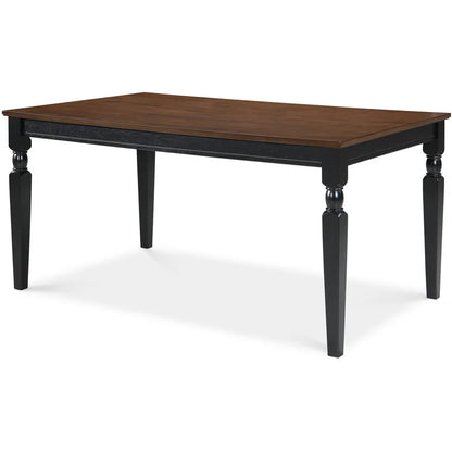 ADOUER WOOD "Rustic Solid Sheesham Wood Farmhouse Dining Table with Two-Toned Wood Finish and Turned Legs"