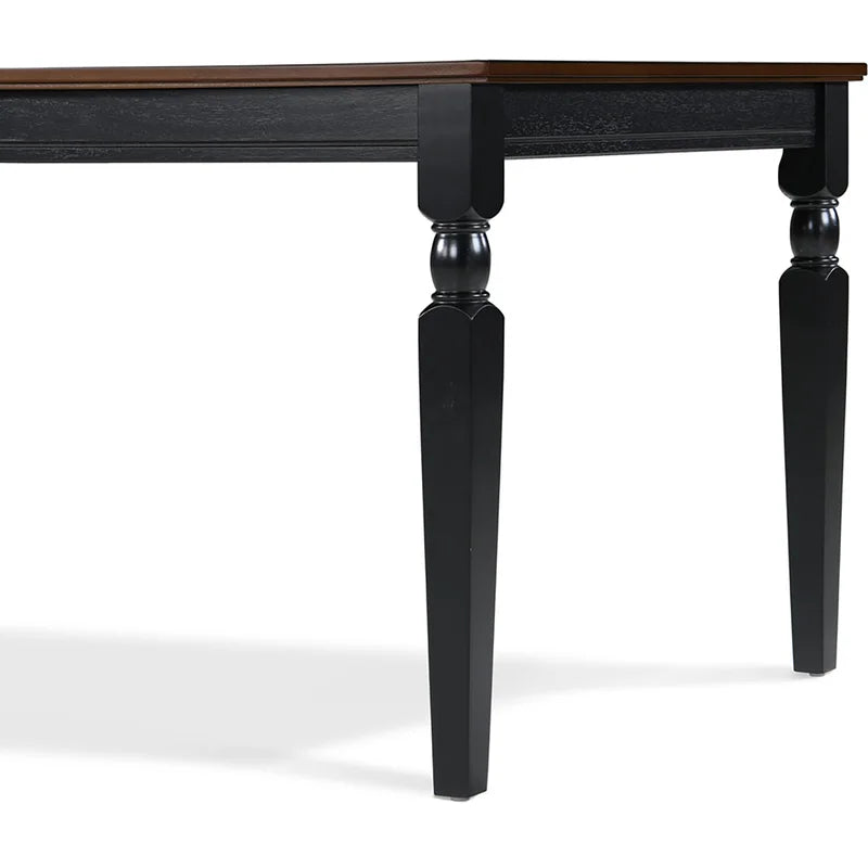 ADOUER WOOD "Rustic Solid Sheesham Wood Farmhouse Dining Table with Two-Toned Wood Finish and Turned Legs"