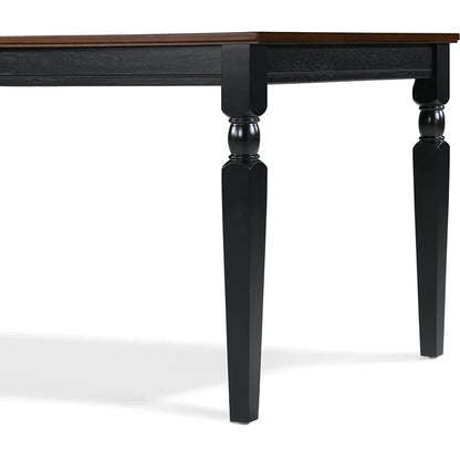 ADOUER WOOD "Rustic Solid Sheesham Wood Farmhouse Dining Table with Two-Toned Wood Finish and Turned Legs"