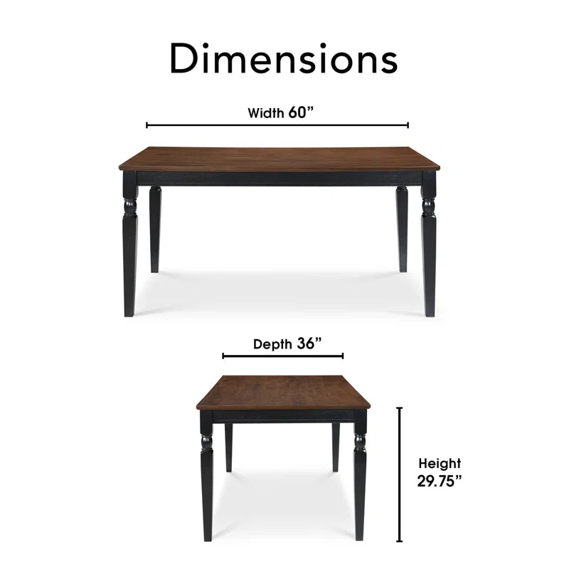 ADOUER WOOD "Rustic Solid Sheesham Wood Farmhouse Dining Table with Two-Toned Wood Finish and Turned Legs"