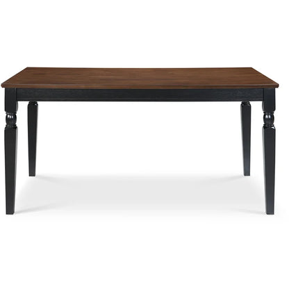 ADOUER WOOD "Rustic Solid Sheesham Wood Farmhouse Dining Table with Two-Toned Wood Finish and Turned Legs"